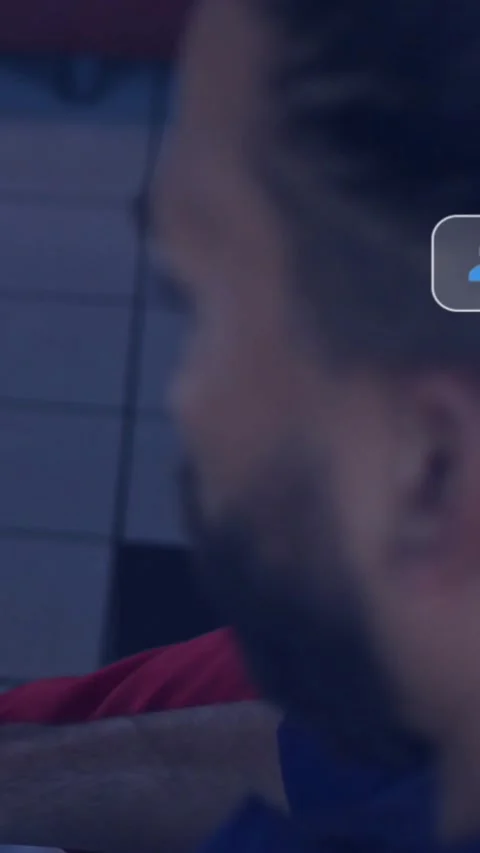 Vertical video: Incoming alert bubbles popping from right, covering man on Stock Footage 330655876