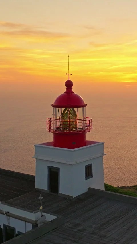 Vertical video. An incredibly picturesque lighthouse on the island of Madeira Stock Footage 272270816