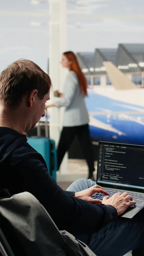 Vertical Video Independent developer, coding program, and reviewing binary data Stock Footage 333611804