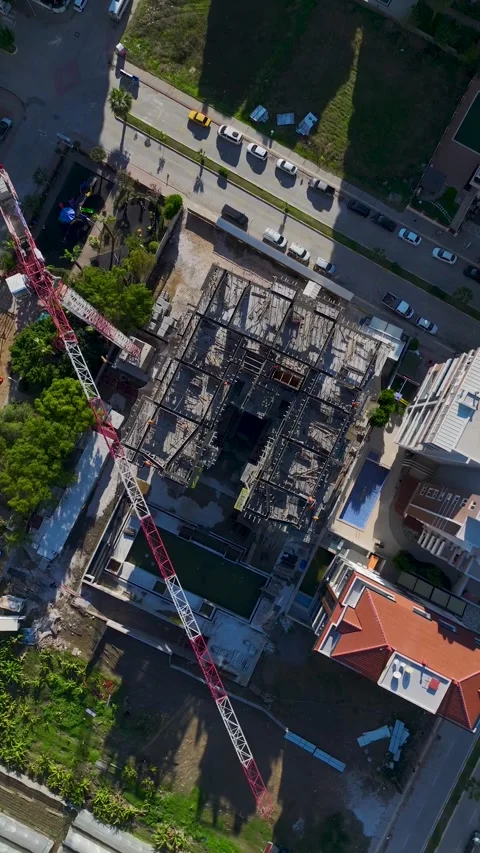 Vertical Video Industrial Building Progress and Development Stock-Footage 341833313