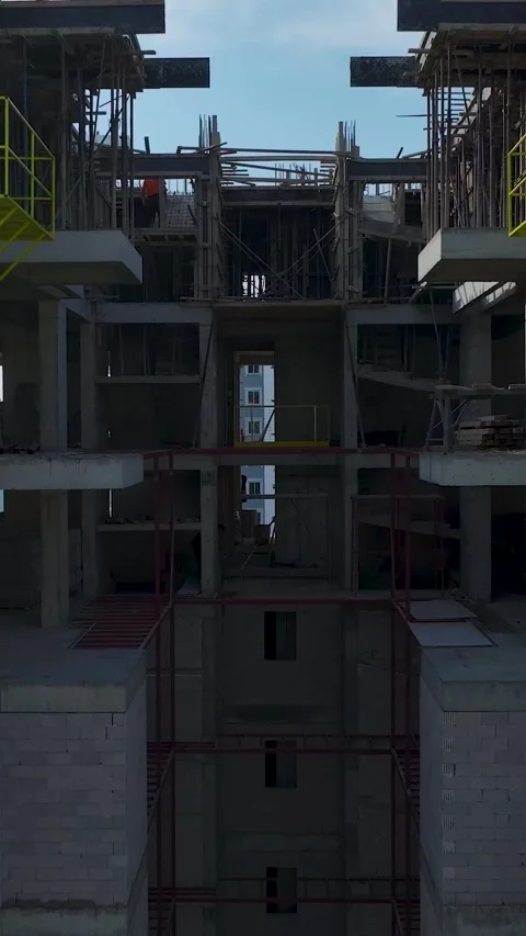 Vertical Video Industrial Construction Site with Raw Materials Stock Footage 341834738