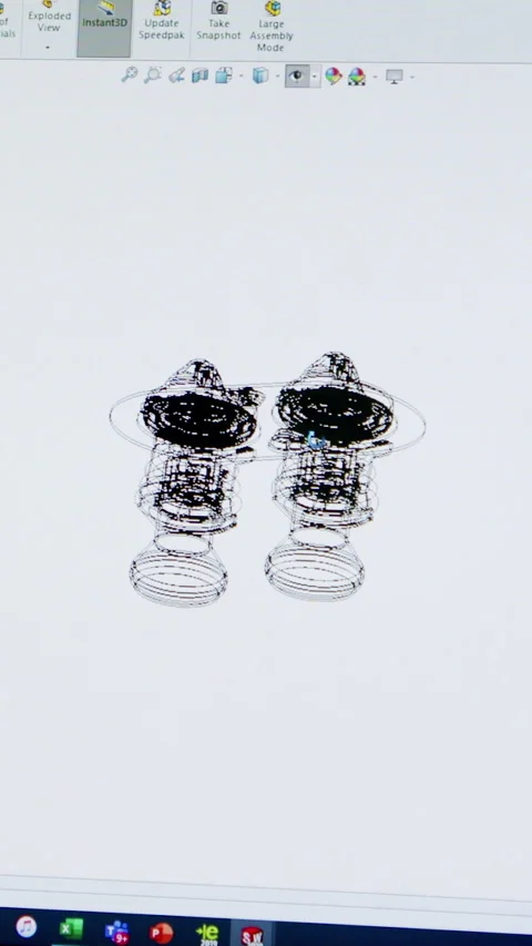 Vertical video of Industrial Engineer using CAD Program designing parts Stock Footage 206328238