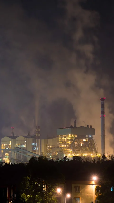 Vertical video - Industrial Timelapse Stock Footage 280133895