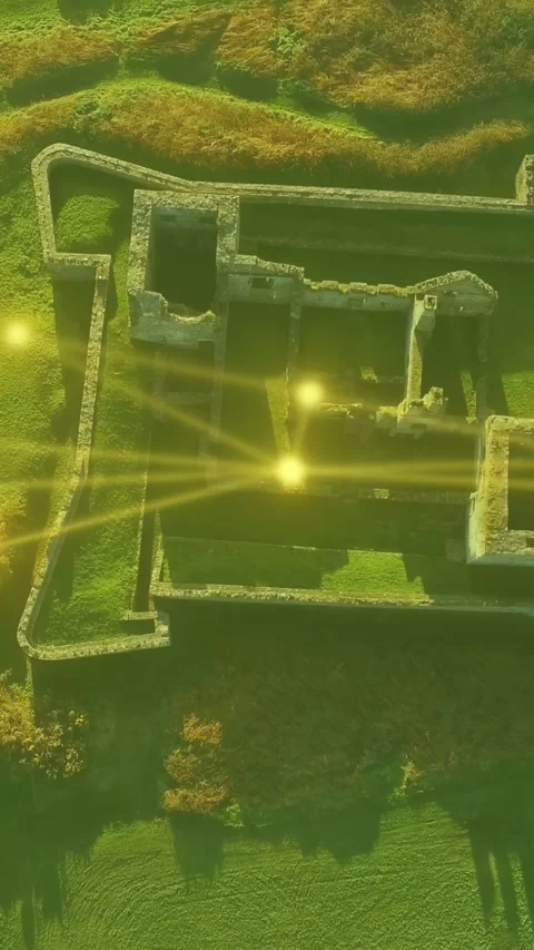 Vertical video: Initial node appearing, golden nodes pulsing and sending rays Video stock 333649838