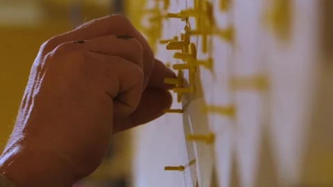 Vertical video. Installing ceramic floor tiles - measuring and cutting the Stock-Footage 267567964