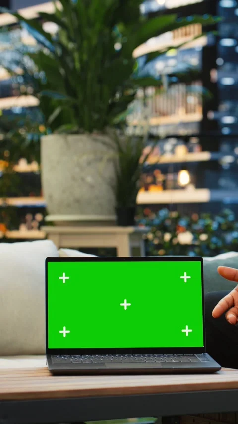 Vertical video Isolated screen laptop used by businessman for project Stock Footage 345166813