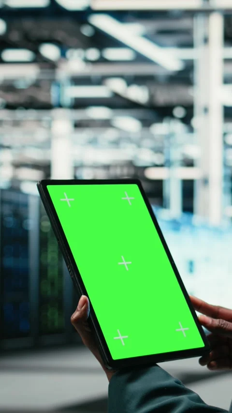 Vertical video Isolated screen mockup tablet, writing code and developer in data 動画素材 329649707
