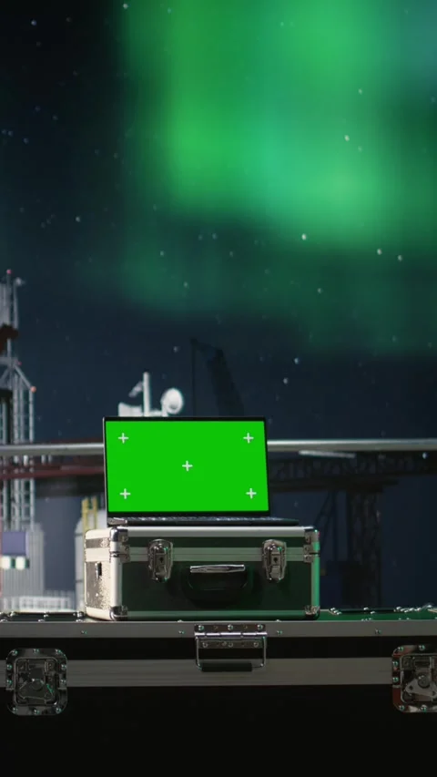 Vertical video Isolated screen, oil supply crisis and laptop software on Stock Footage 339886657