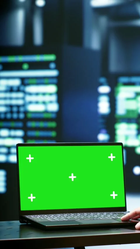 Vertical video IT developer using mock up laptop 動画素材 245915625