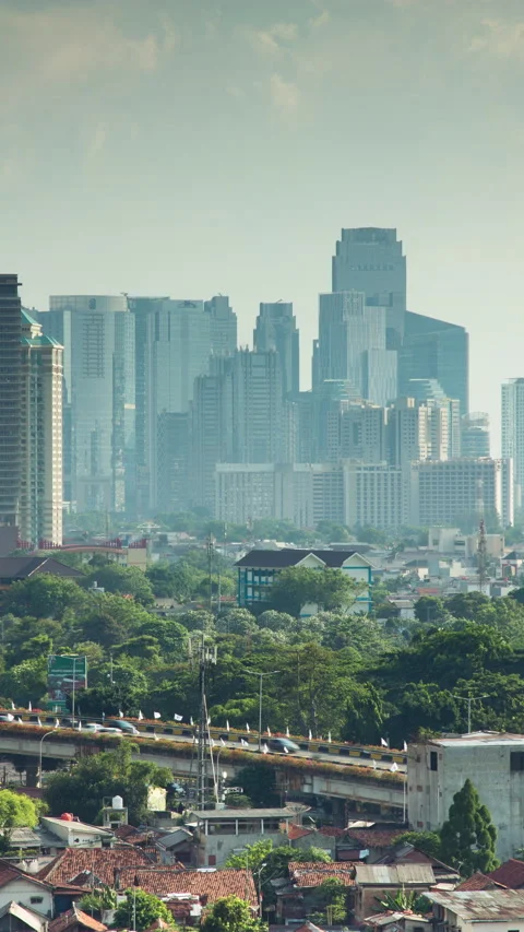 Vertical video - Jakarta CBD Timelapse Stock Footage 280528875