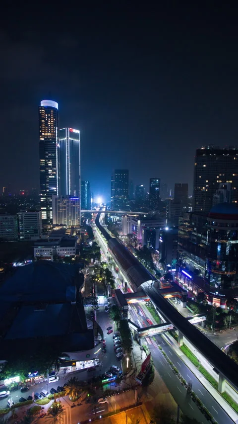 Vertical video - Jakarta City Timelapse Stock Footage 283233003
