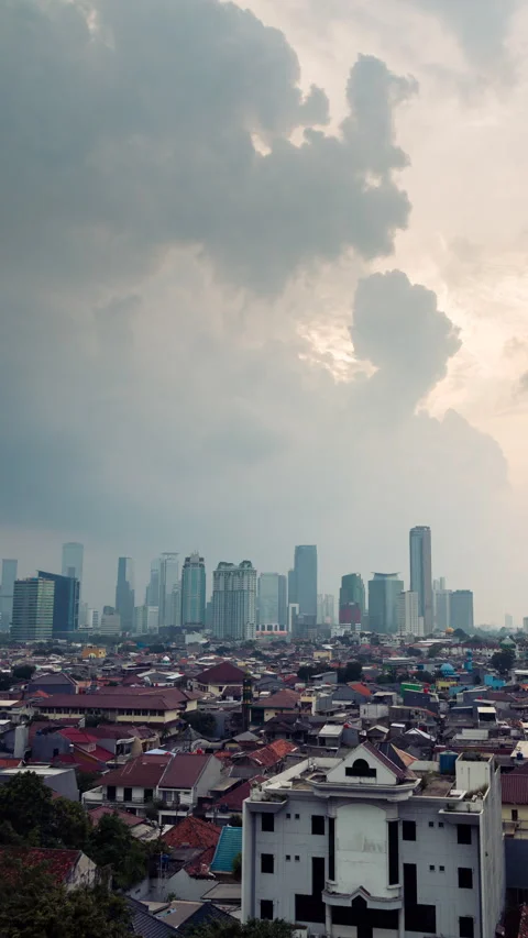 Vertical video - Jakarta Cloudy Sky Timelapse Stock Footage 280528524