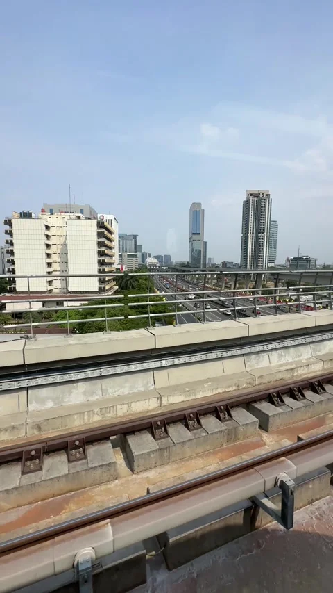 Vertical video - Jakarta Light Rail Transit System Stock Footage 280467008