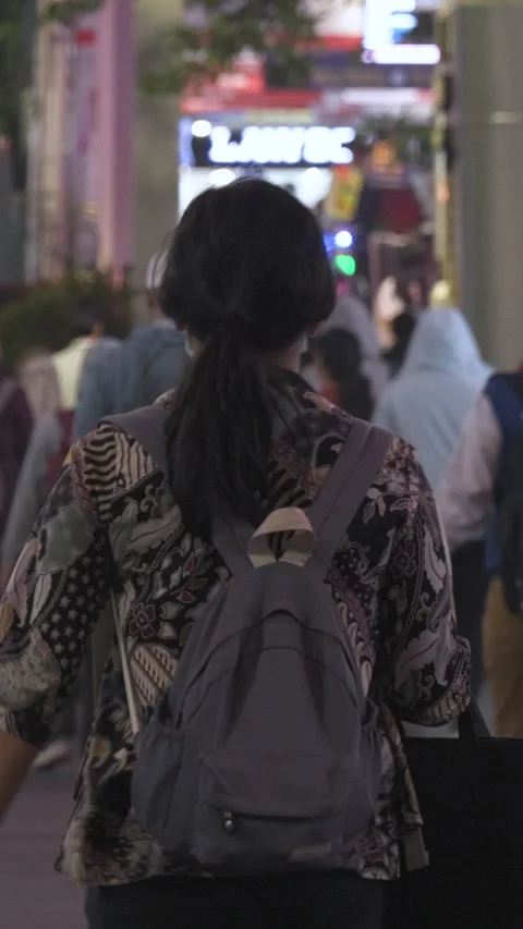 Vertical video - Jakarta Pedestrian Stock Footage 309326366