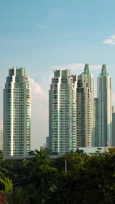 Vertical video - Jakarta Skyline Timelapse Stock Footage 280133751