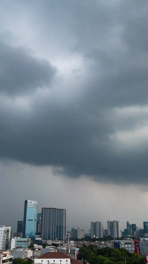 Vertical video - Jakarta Storm Timelapse Stock-Footage 280128038