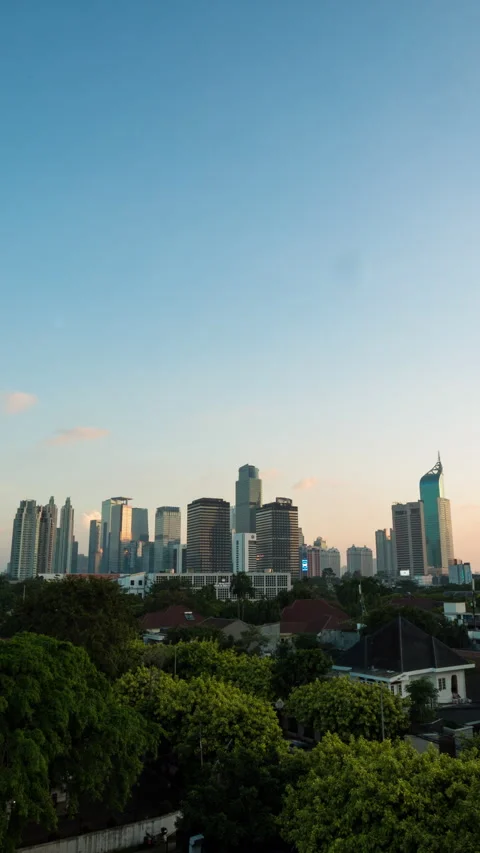 Vertical video - Jakarta Sunset Timelapse Stock Footage 280133937