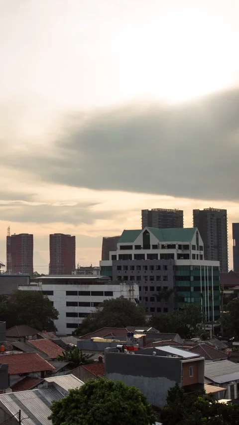 Vertical video - Jakarta Sunset Timelapse Stock Footage 280350862