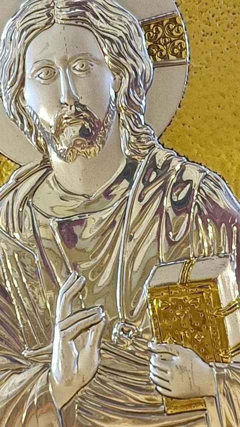 Vertical Video of Jesus Portrait Stock Footage 252489641
