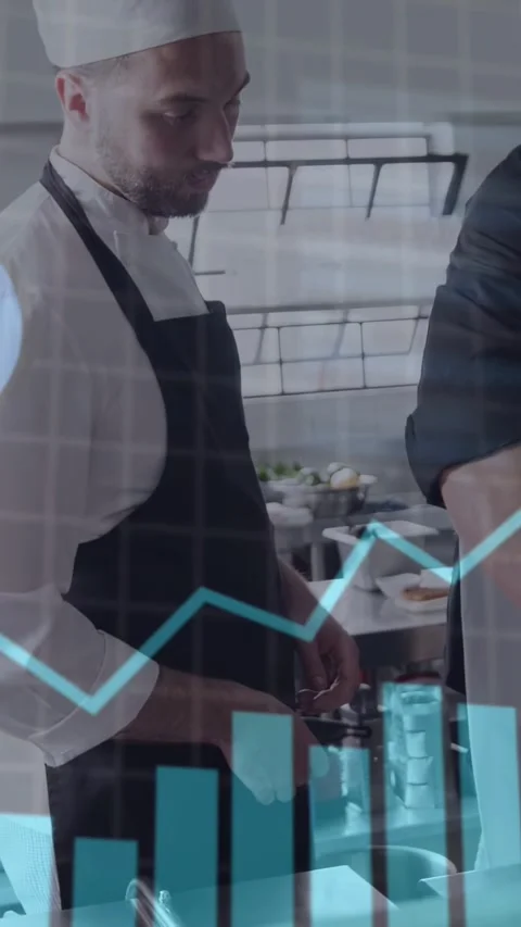 Vertical video: Kitchen chef at sink handling red item ANALYSING label sliding Stock Footage 334025255