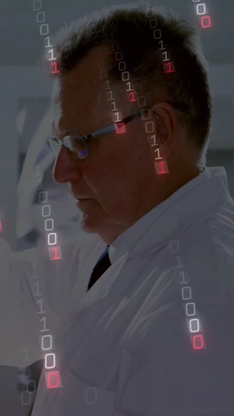 Vertical video: Lab scientist lifting vial to light, analyzing sample under Stock Footage 333487162