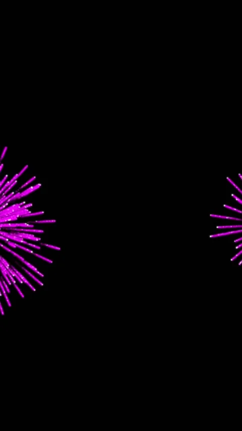 Vertical video: Launch tail firing cyan shell, forming willow falls and purple Stock Footage 342841468