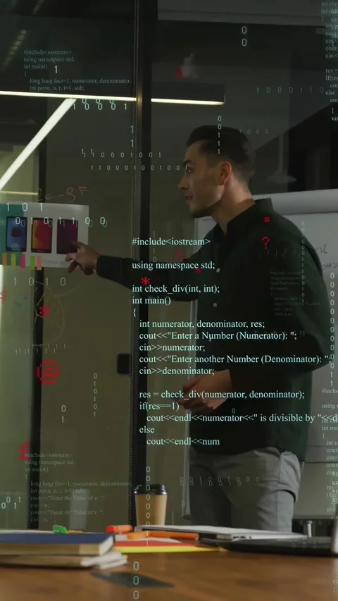 Vertical video: Lead pointing to color cards and flip chart, ranking tech tasks Stock Footage 331292231