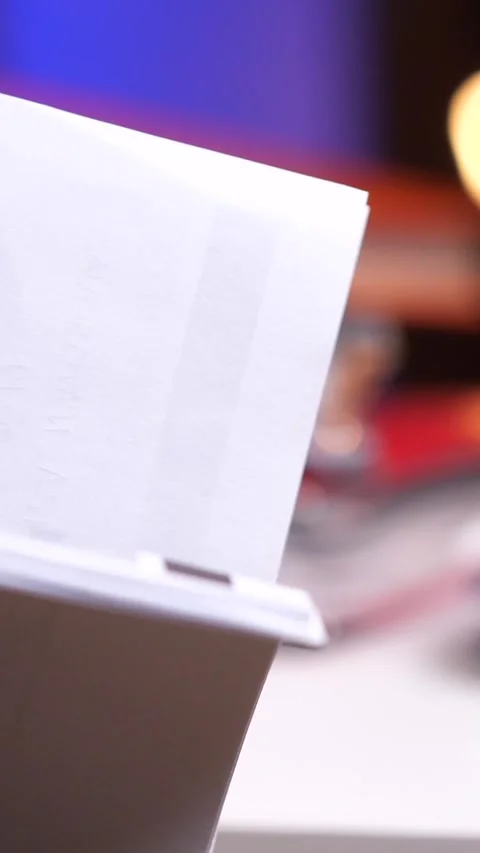 Vertical video leafing through a stack of documents. Finding required document Video stock 275436116