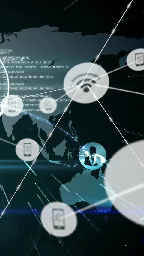 Vertical video: Left node appearing, starting nodes connecting and expanding to 스톡 동영상 330189552