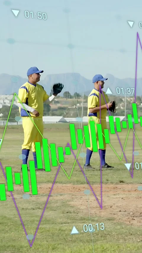 Vertical video: Left player starting throws players training catching on field, Stock-Footage 337540480
