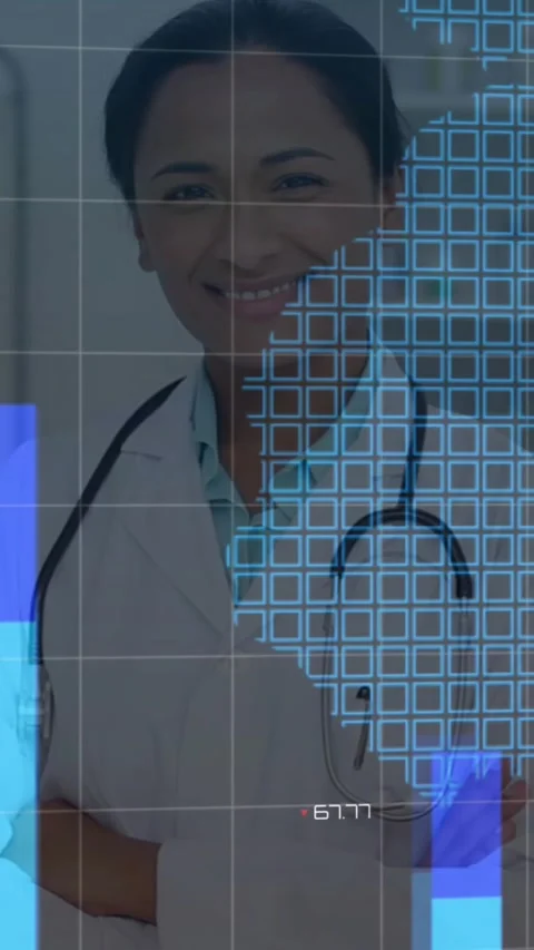 Vertical video: Lighting shift causing HUD rise while doc folding and charts Stock Footage 334397704
