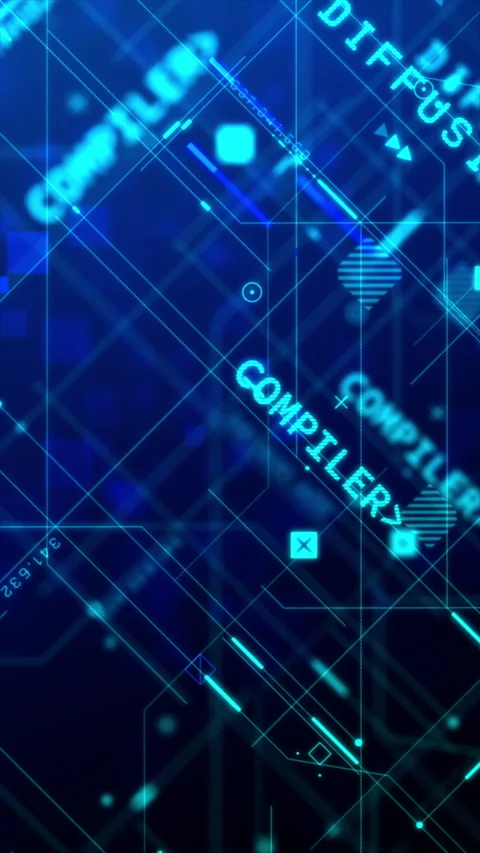 Vertical video Line and Node Slide with Ai Words Stock Footage 331721547