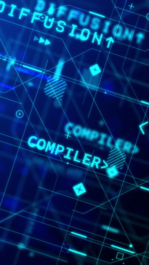 Vertical video Line and Node Slide with Ai Words Stock Footage 335056932