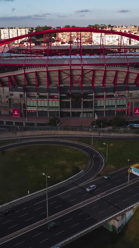 Vertical Video of Lisbon Stadium, Vertical Aerial View Shot 動画素材 270828795