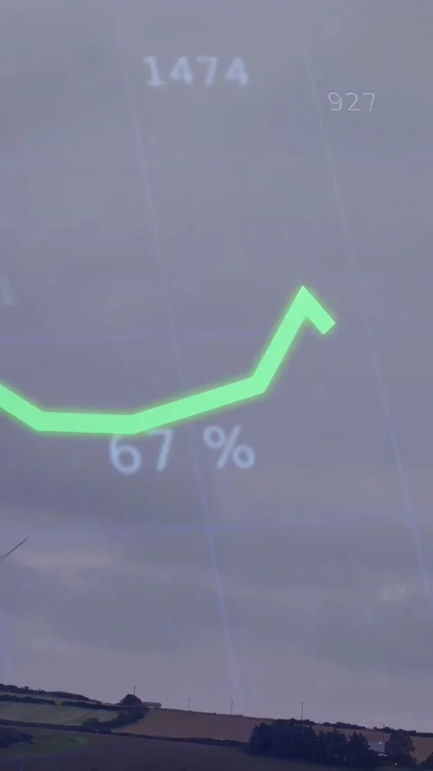 Vertical video: Live data causing plot animating right, green line rising or Video stock 332687548