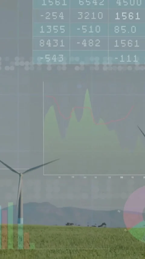 Vertical video: Live data updating animating bar charts and data table over Stock Footage 334317863