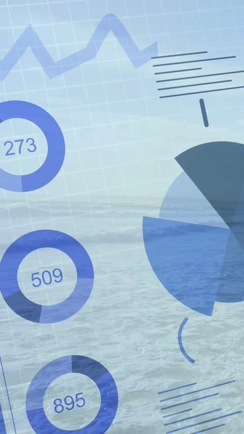 Vertical video: On load panel updating donut values, pie rotating, view panning 스톡 동영상 337540900