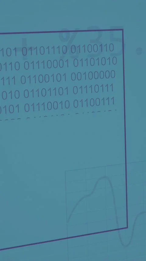 Vertical video: Loading dashboard, globe orbiting, binary expanding, charts Stock Footage 334792853