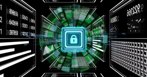 Vertical video: Lock chip sending node pulses along traces and updating panels 스톡 동영상 331161288