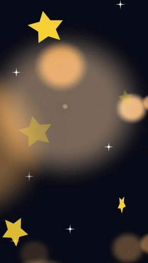 Vertical video: On loop bokeh blobs drifting yellow stars sliding behind glows Stock Footage 328221545