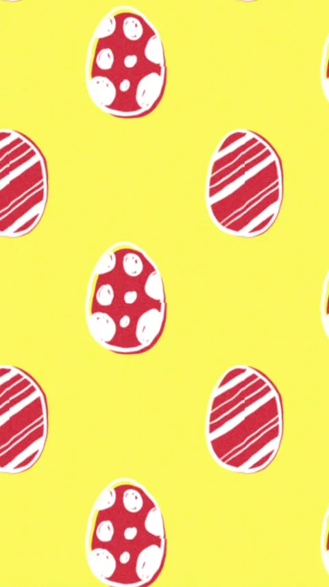 Vertical video: Loop starting red egg pattern scrolling up, forming seamless Stock Footage 348383052
