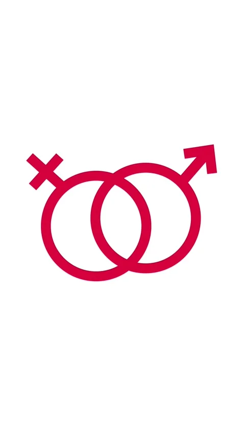 Vertical video looping intertwined gender icons for equality and connection.. Video stock 321627785