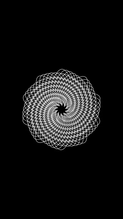 Vertical video of looping rotation animation of circular geometric decagon shape Stock Footage 303688017