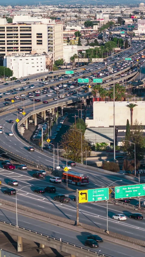 Vertical Video of Los Angeles, LA, Vertical Aerial View Shot Video stock 278983853