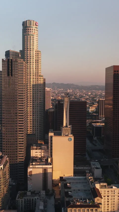 Vertical Video of Los Angeles, Vertical Aerial View Shot, California, USA Stock Footage 292739770