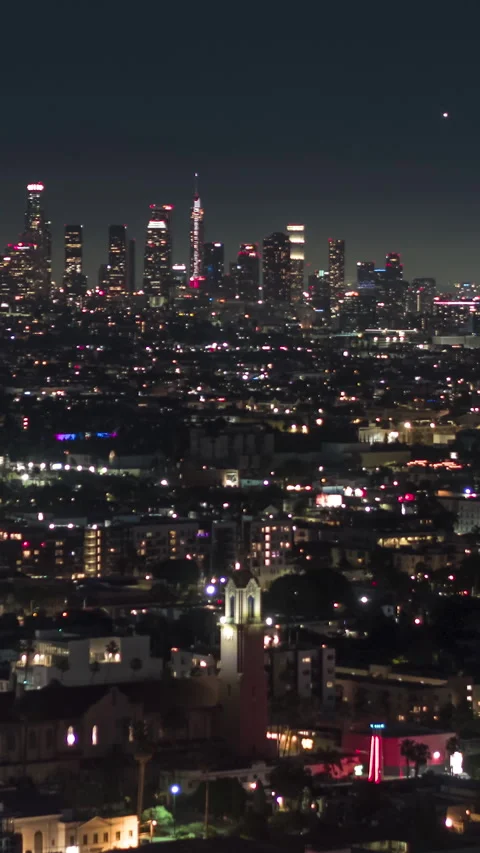 Vertical Video of Los Angeles, Vertical Aerial View Shot, California, USA Stock Footage 292740641