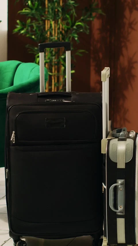 Vertical video Luggage trolley bags in Stock Video Pond5