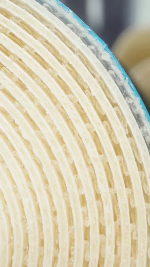 Vertical video. Macro zoom, layers of the reverse osmosis water membrane filter. Stock Footage 250738840