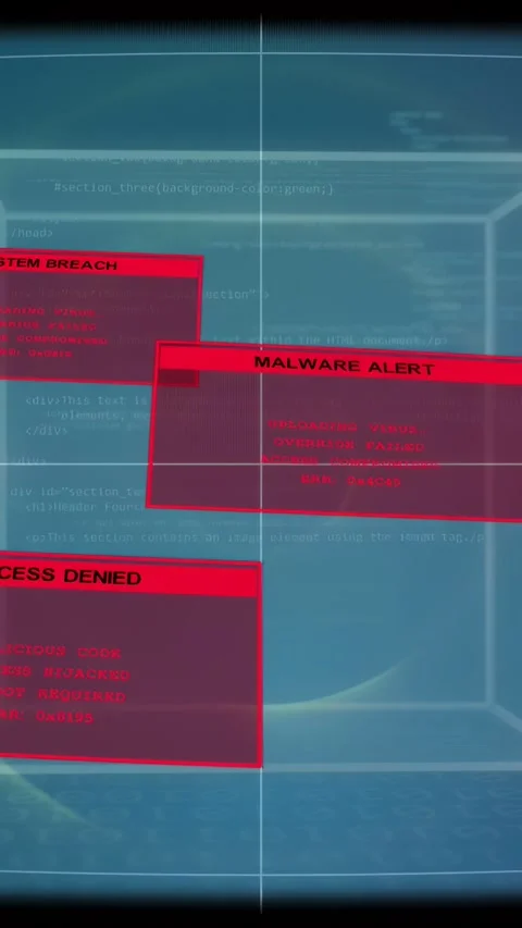 Vertical video: Magenta panels sliding after pause rotating signaling breach Stock Footage 334836841