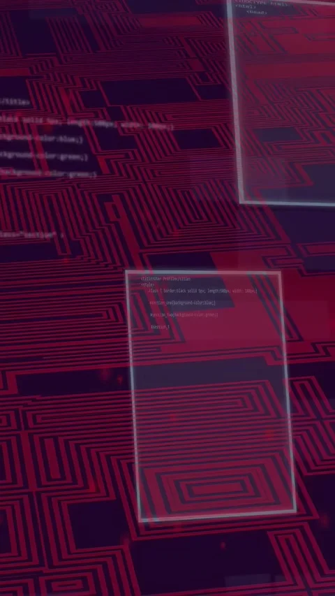 Vertical video: Main panel hovering, camera panning causing UI panels revealing Stock Footage 334770833